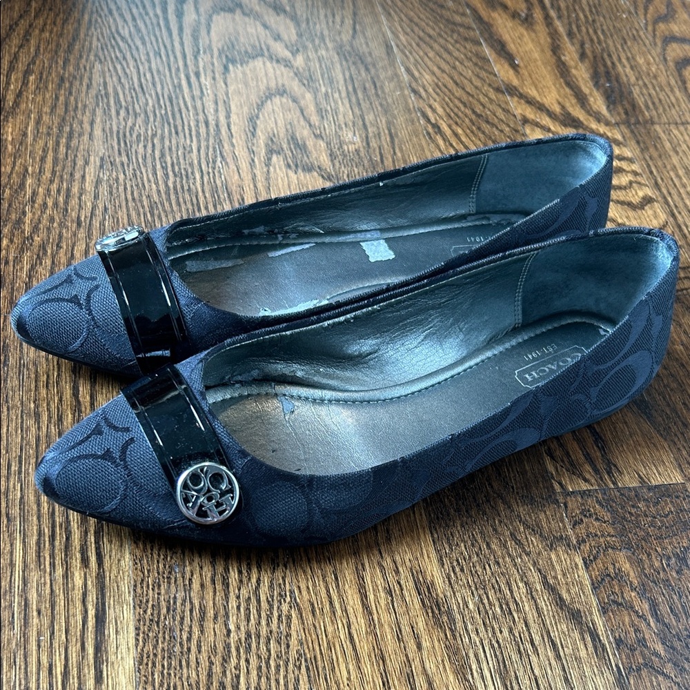 Coach Black Flats